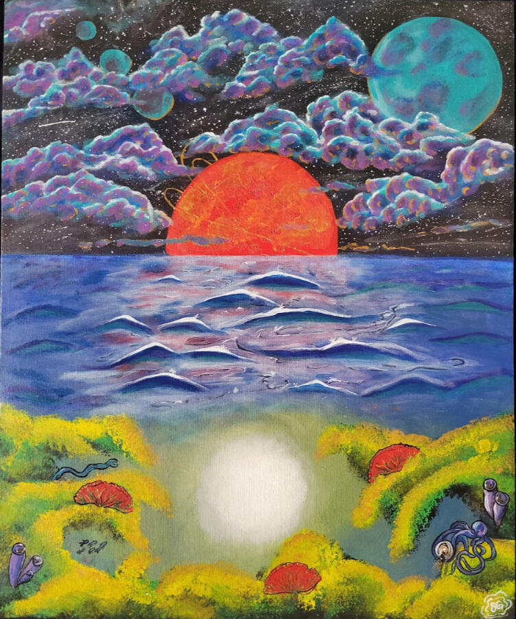 $375 canvas no frame 24"w x 20"h